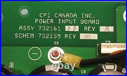 CPI Canada Power Input PCB Circuit Board 732161 00, 732159, 732160