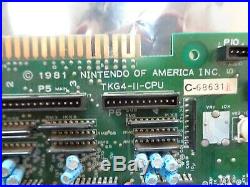 Nintendo Donkey Kong Video Arcade Game Circuit Board, CPU PCB TKG4-11