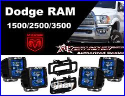 Rigid Radiance Pod Blue & Fog Light Kit For 10-15 Ram 2500/3500 09-12 Ram 1500