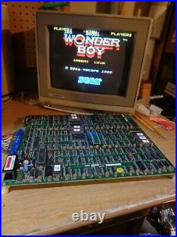 Wonder Boy Arcade Game Circuit Board with Marquee, Harness, Tested Working PCB